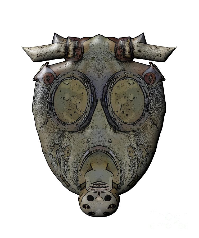 Old Gas Mask Digital Art by Michal Boubin