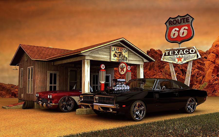 Old Gas station American Muscle Photograph by Louis Ferreira