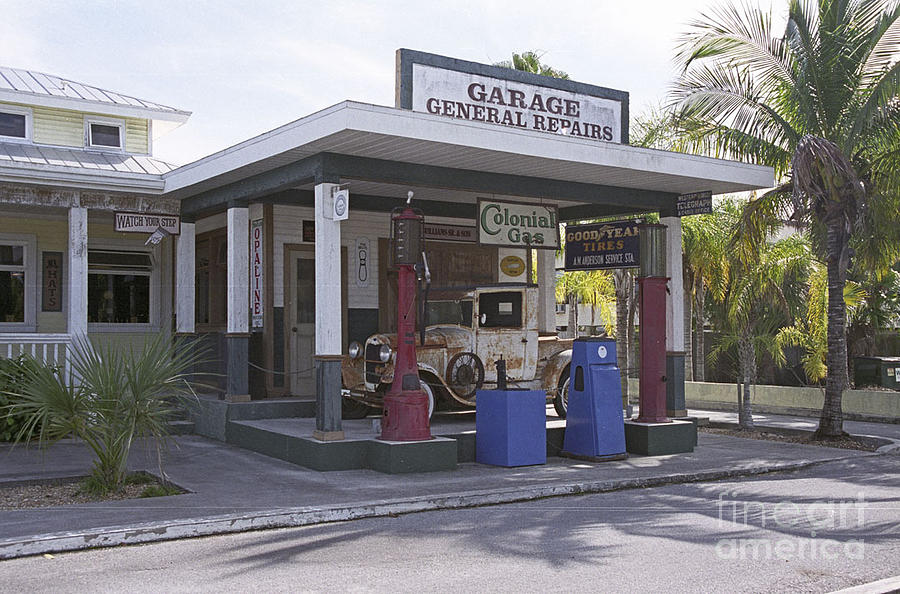 Garage Photograph - Old Gas Station In Everglades by Richard Nickson Garage Photograph - Old Gas Station In Everglades by Richard Nickson