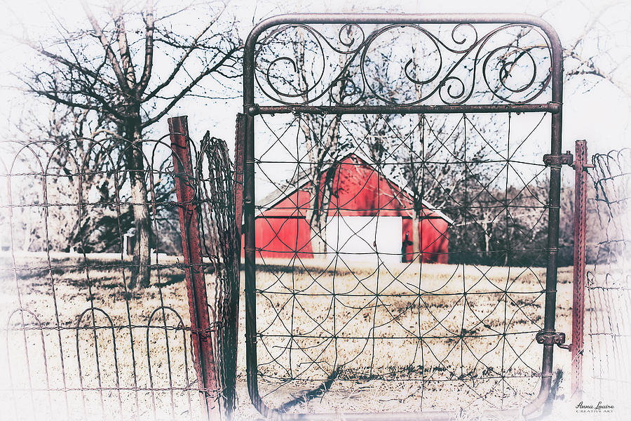 Old Gate Red Barn View Photograph by Anna Louise