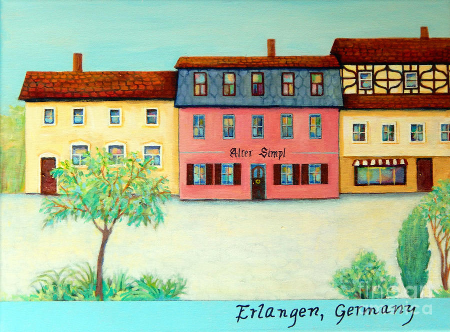 Old German Restaurant Painting by Sharon Nelson-Bianco