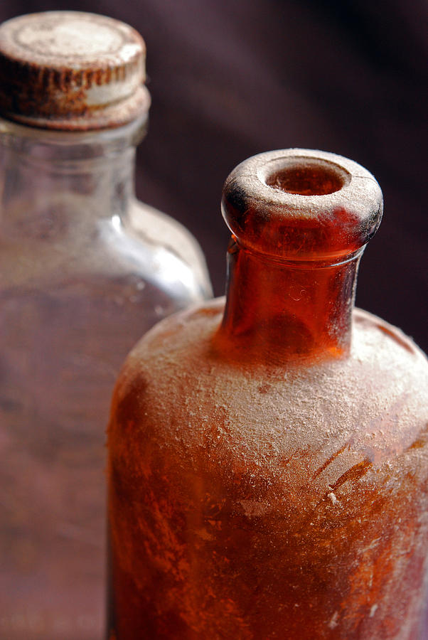 Old Glass Bottles Photograph by Laura Mountainspring