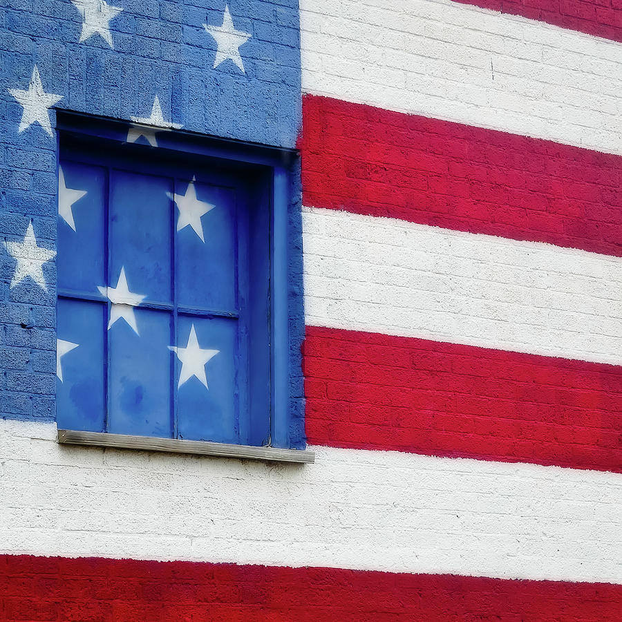 Old Glory, American Flag Mural, Street Art Photograph by Robert Bellomy