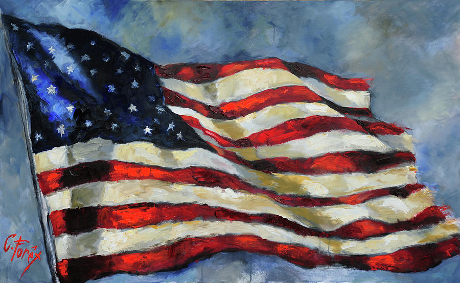Old Glory Painting by Carole Foret