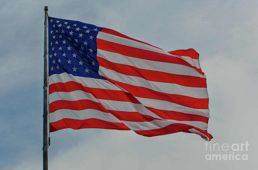 Old Glory Flapping In The Wind Over Charleston Photograph