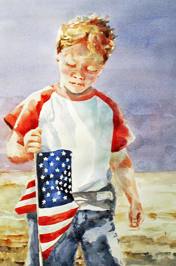Old Glory Forever Young Painting by Diane Fujimoto