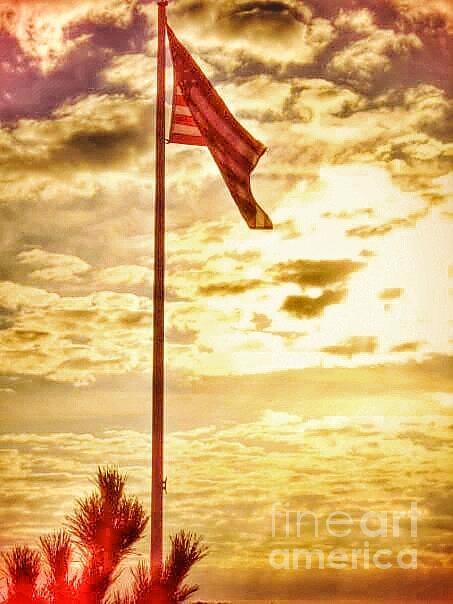 Sunset Photograph - Old Glory by Heather Morris