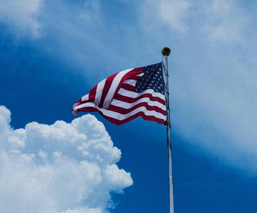 Old Glory In A Summer Sky Photograph by Robert J Sadler