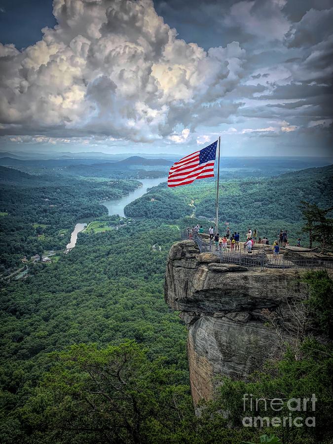 Old Glory on the Rock Photograph by Buddy Morrison