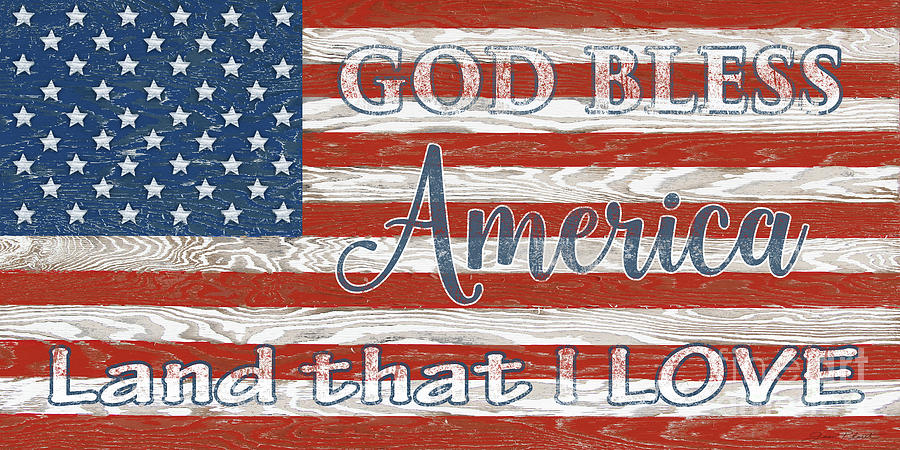 Flag Digital Art - Old Glory On Wood-B by Jean Plout