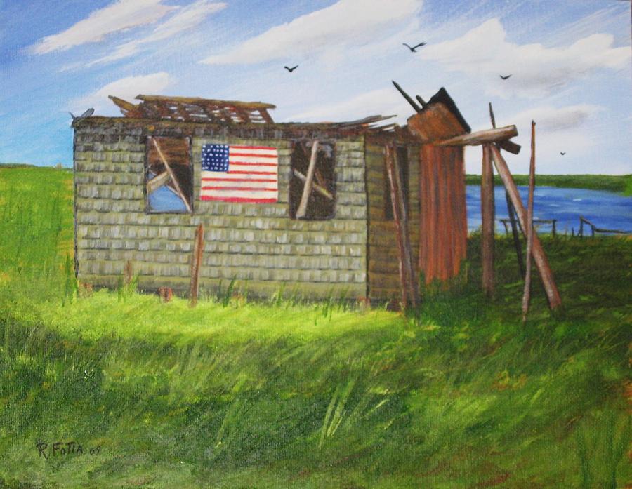 Shack Painting - Old Glory by Rich Fotia