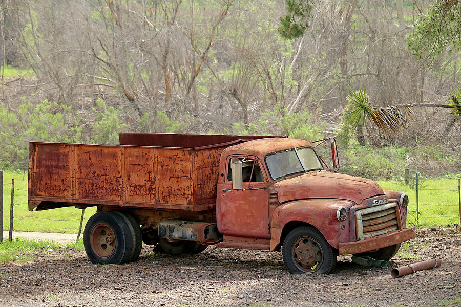 Transportation Photograph - Old GMC Dump Truck by Art Block Collections