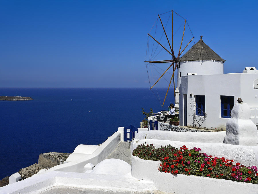 Old Greek Windmill Photograph by Sally Weigand