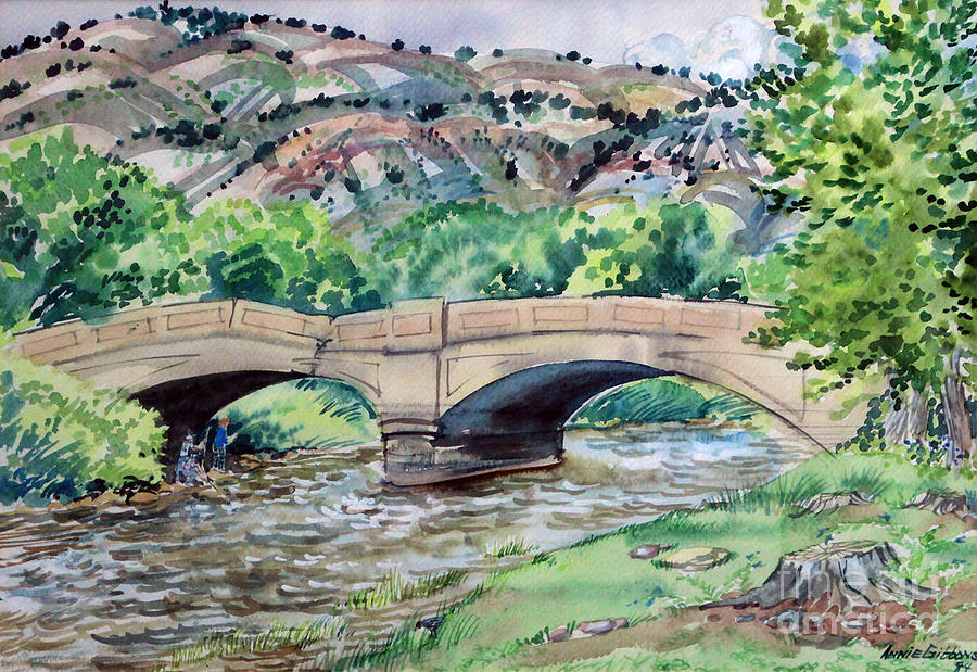 Old Gypsum Bridge Painting by Annie Gibbons