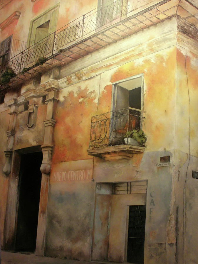 Havana Cuba Painting - Old Havana by Tomas Castano Havana Cuba Painting - Old Havana by Tomas Castano