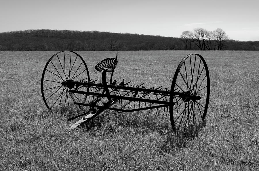 Old Hay Rake BW Photograph by David Gordon