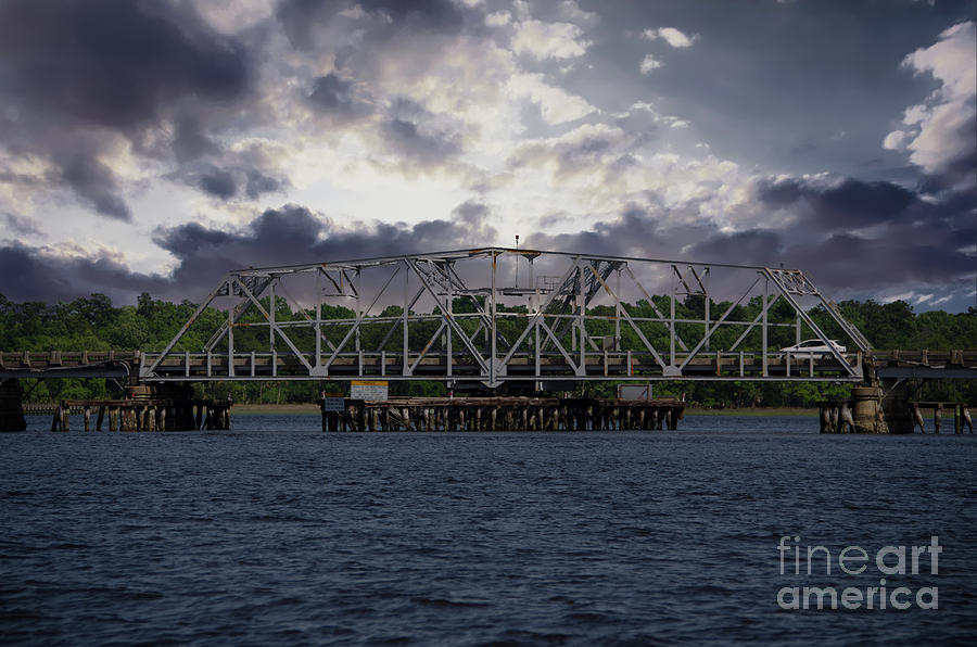 Old Highway 41 Swing Bridge over the Wando River in Charleston SC Photograph by Dale Powell