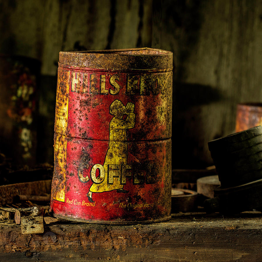 Old Hills Brothers Coffee Can Photograph by Fred Denner