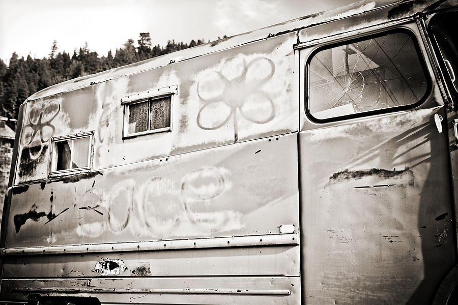 Old Hippie Peace Van Photograph by Marilyn Hunt
