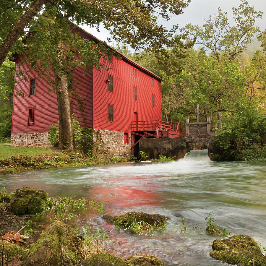 National Parks Photograph - Old Historic Alley Spring Mill in Eminence Missouri by Gregory Ballos