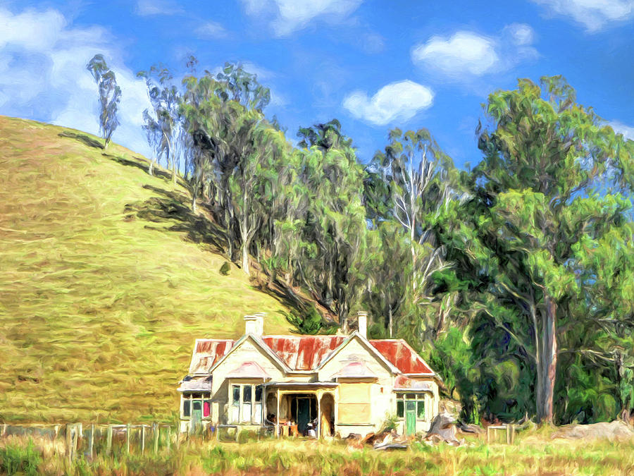 Old Homestead and Eucalyptus Grove Painting by Dominic Piperata