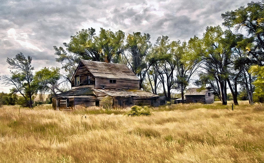 Old House And Barn Digital Art by James Steele