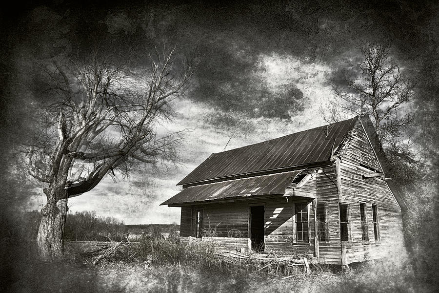 Old House and Dramatic Sky BW Photograph by Dan Carmichael
