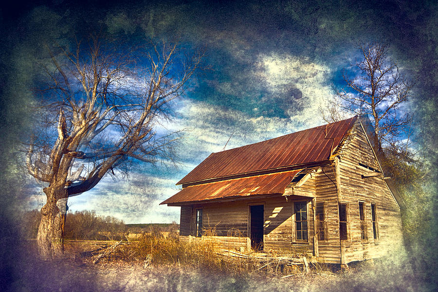 Old House and Dramatic Sky FX Photograph by Dan Carmichael