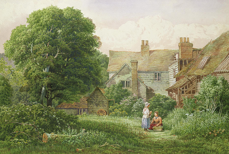 Garden Painting - Old House at Hendon  by Bernard Walter Evans
