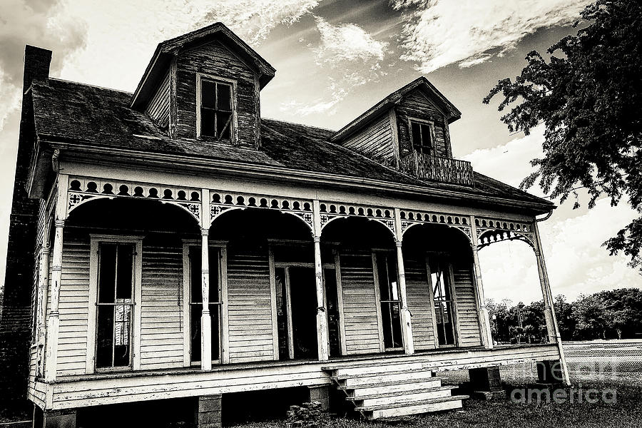 Old House In Black And White Photograph