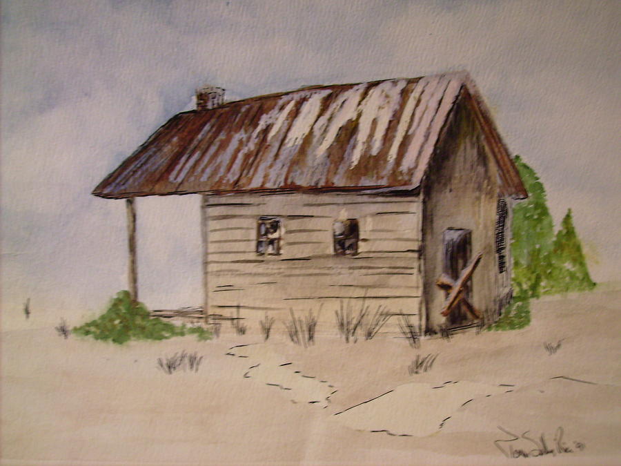 Landscape Painting - Old House by Karen Salley-Rice Landscape Painting - Old House by Karen Salley-Rice