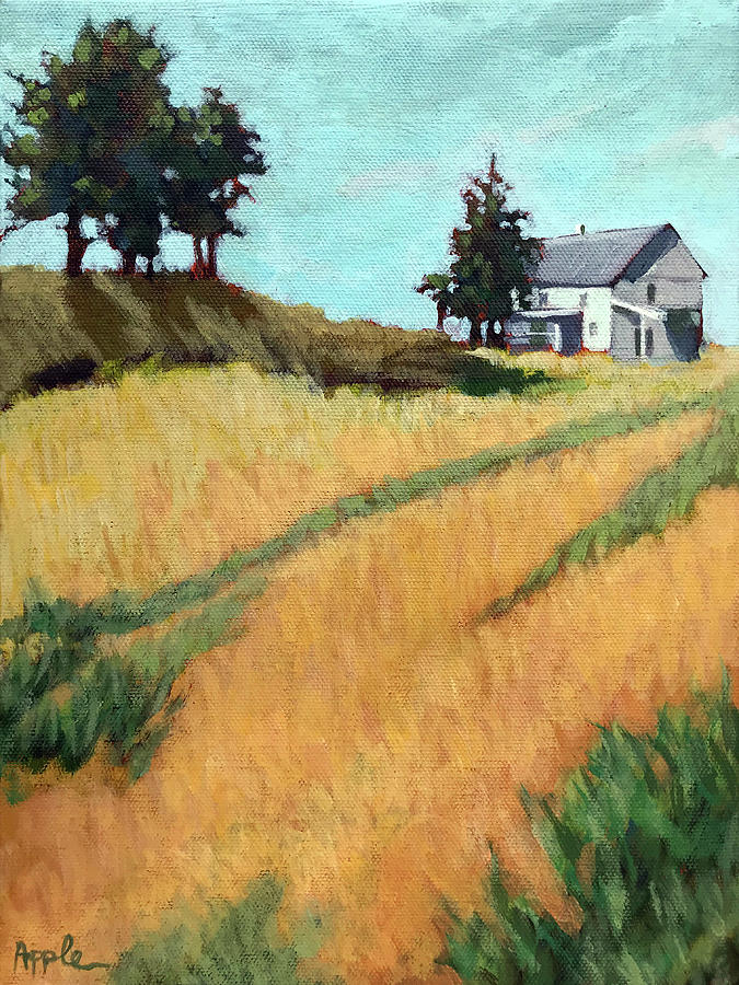 Landscape Painting - Old House on the Hill by Linda Apple