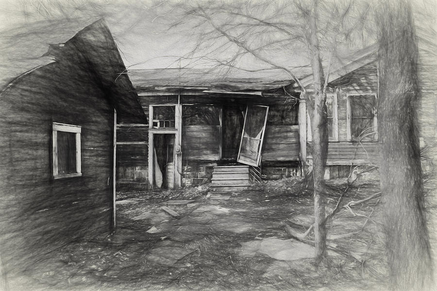 Old House Sketch Photograph By Melvin Busch