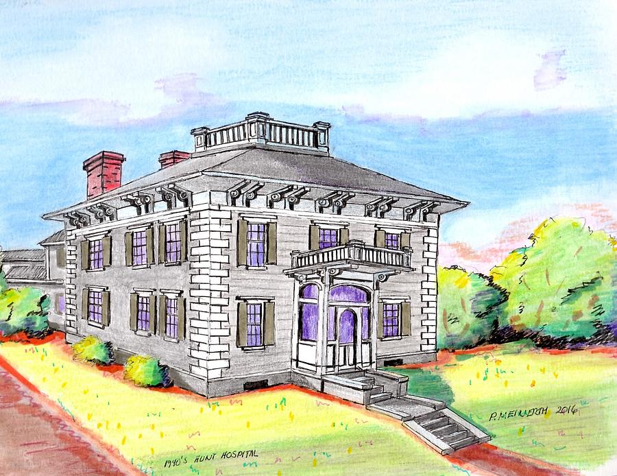 Old Hunt Hospital Drawing by Paul Meinerth