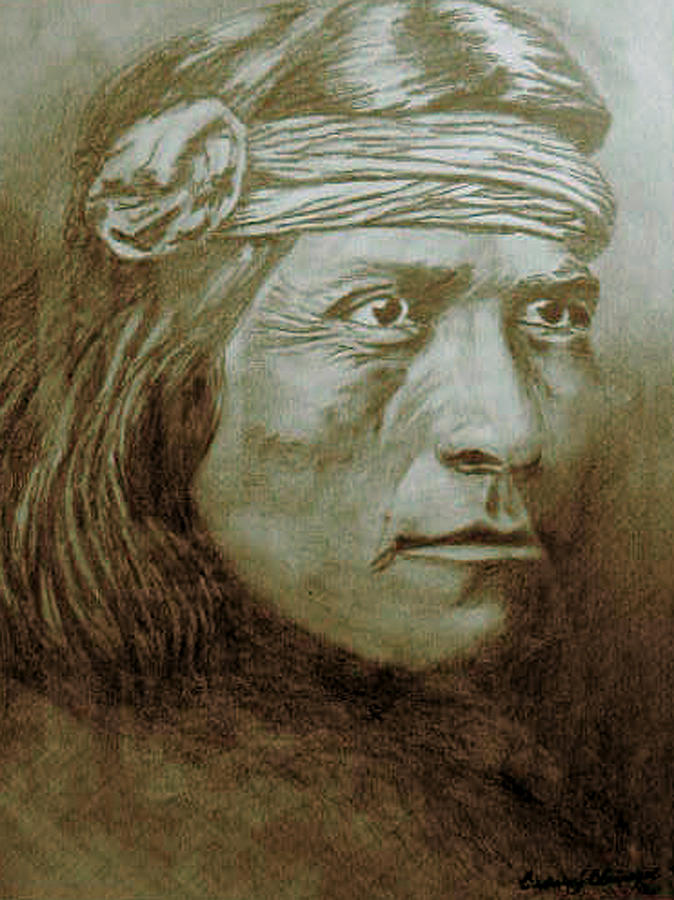 Old Indian Reference Drawing by Barbara J Blaisdell