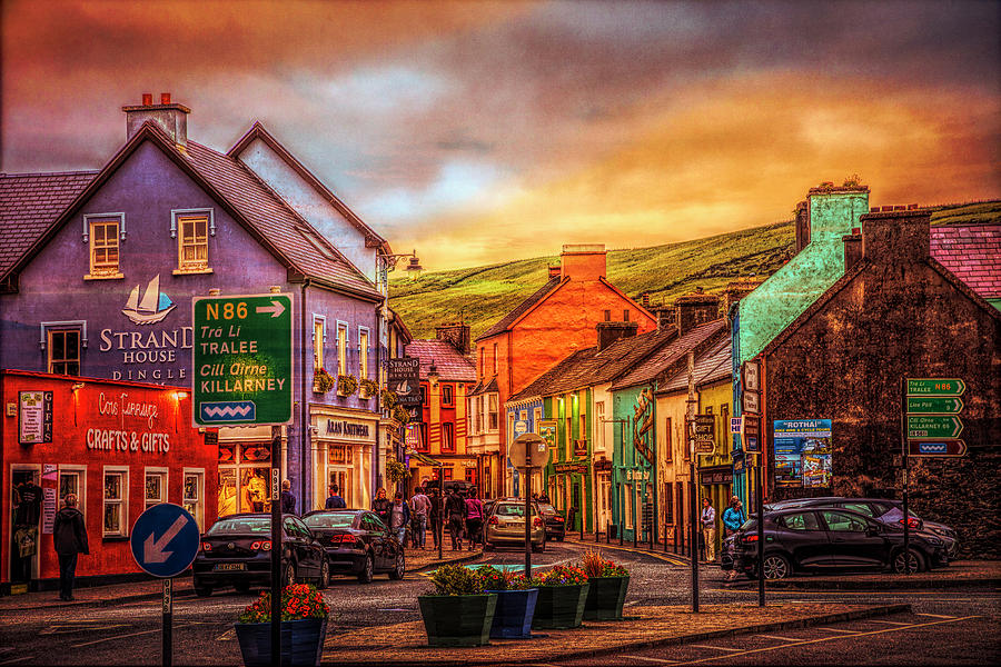 Old Irish Town The Dingle Peninsula Late Sunset Photograph by Debra and Dave Vanderlaan