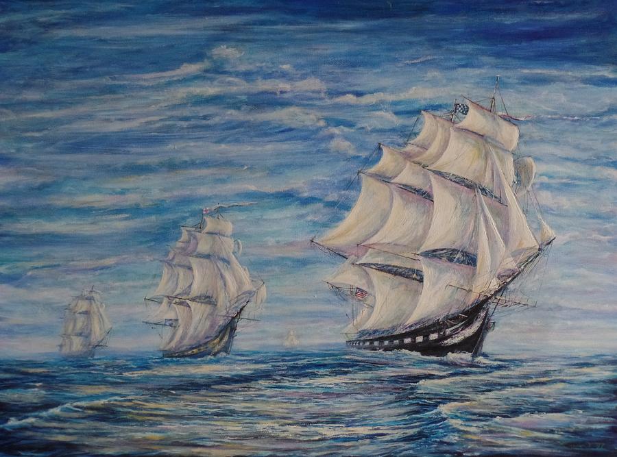 Old Ironsides Escaping Painting By Xavier Maumus Pixels