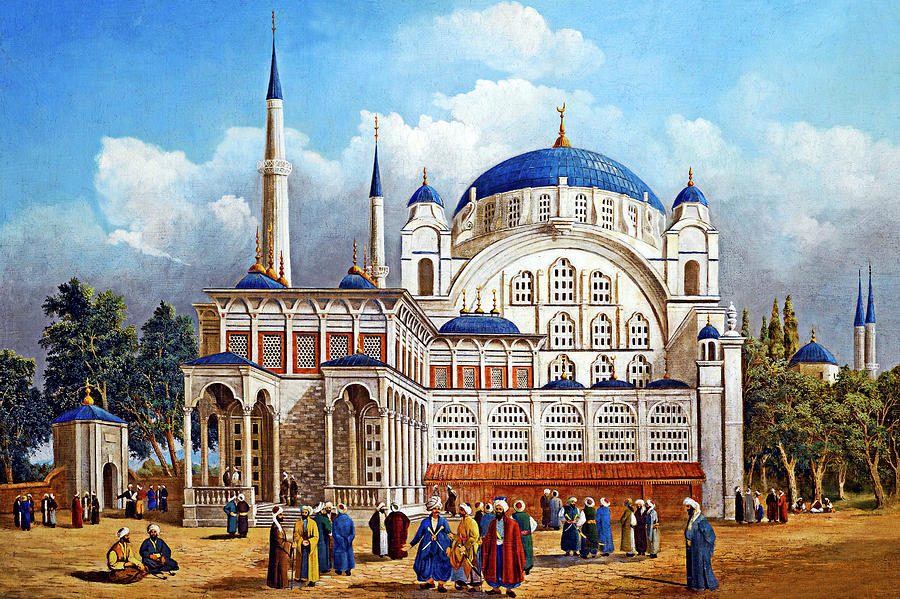 Old Istanbul City Painting by Munir Alawi