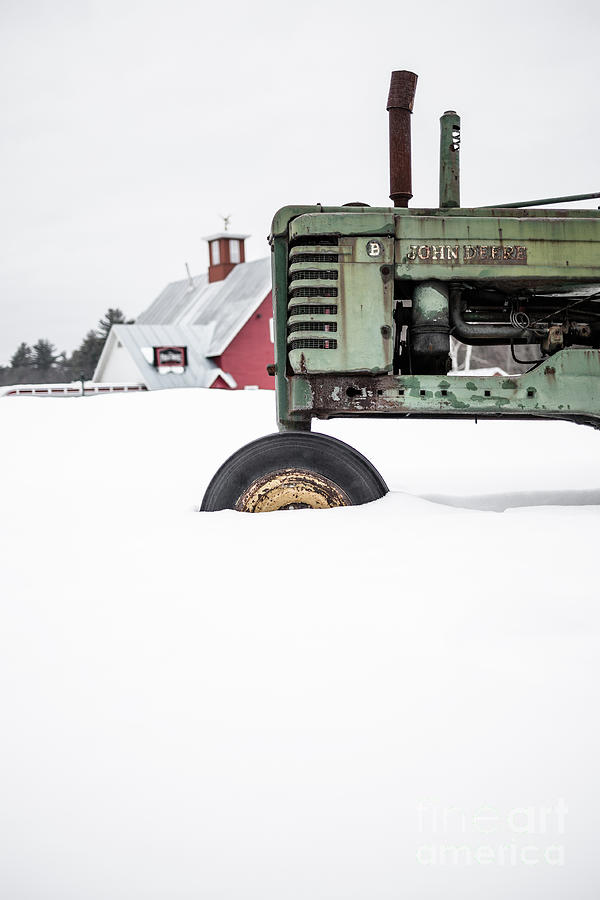 Old Tractor in the Snow Vermont 2 Photograph by Edward Fielding