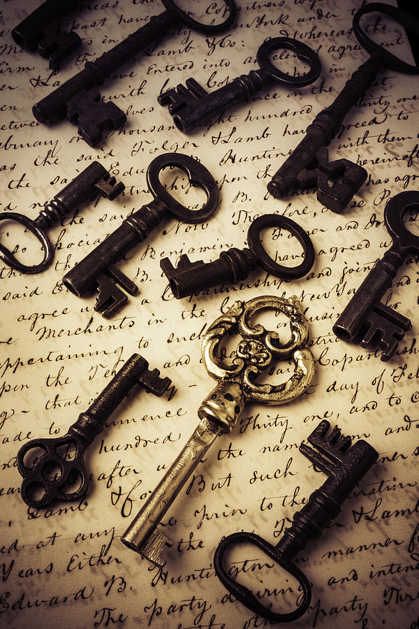 Old Keys And Document Photograph by Garry Gay