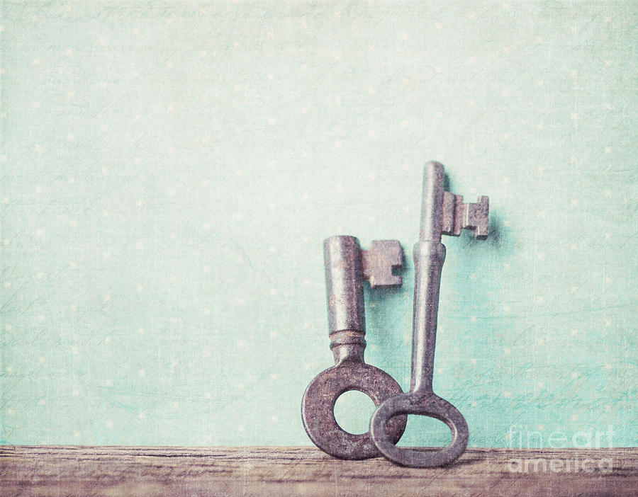 Still Life Photograph - Old Keys Textured Still Life by Edward Fielding