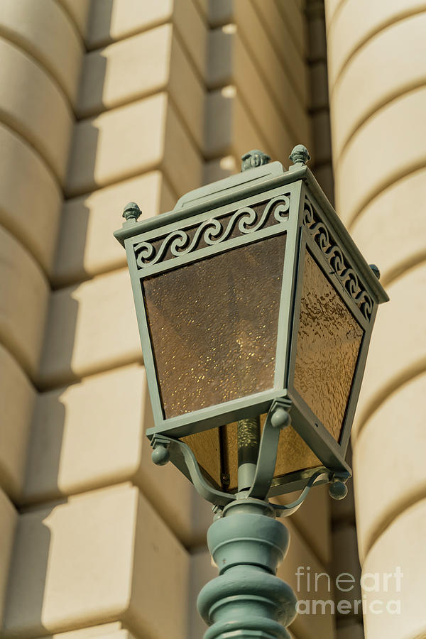 Los Angeles Photograph - Old lamp of the famous Pasadena City Hall by Chon Kit Leong