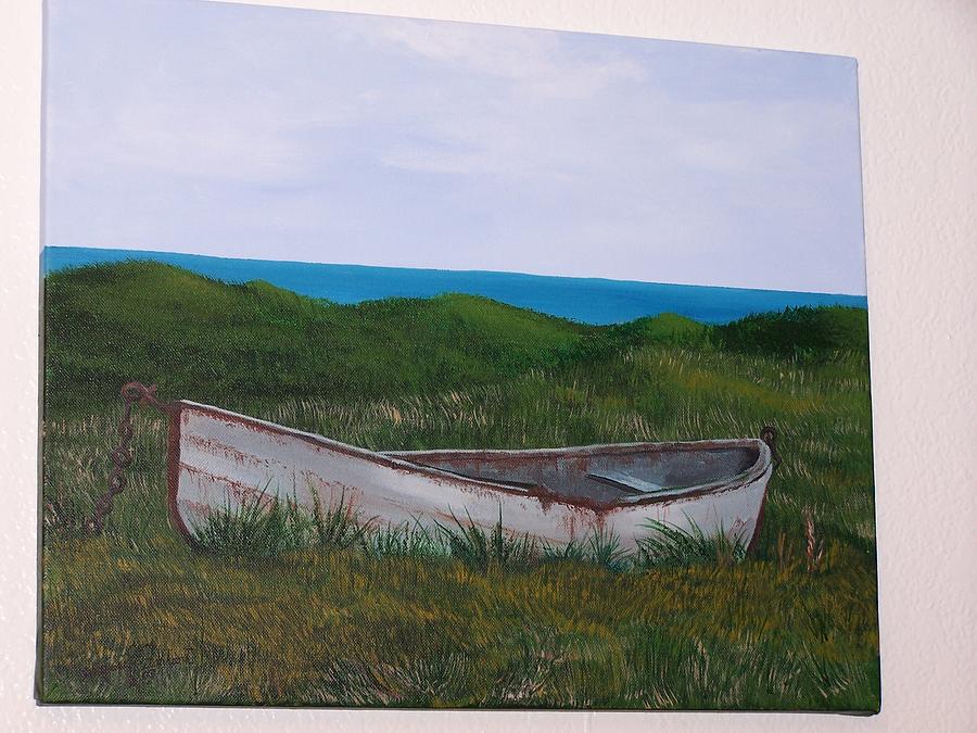 Old Lifeboat Painting by Gene Ritchhart