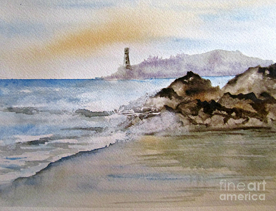 Old Lighthouse Painting by Janet Cruickshank