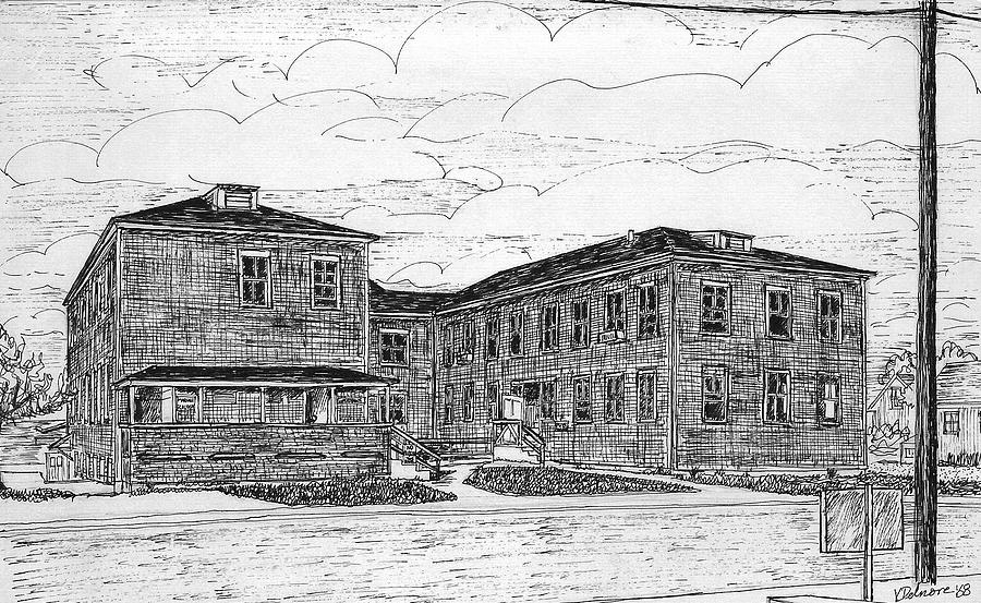 Old Lilly Lab at MBL Drawing by Vic Delnore
