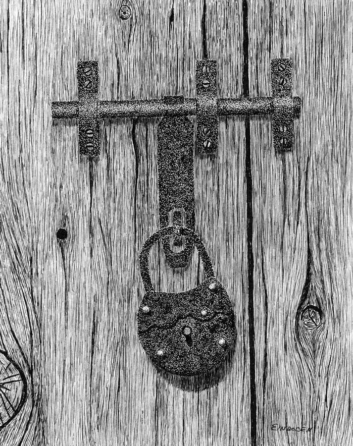 drawing vintage lock