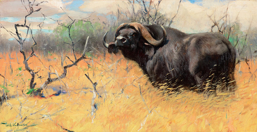 Buffalo Painting - Old Loner by Friedrich Wilhelm Kuhnert