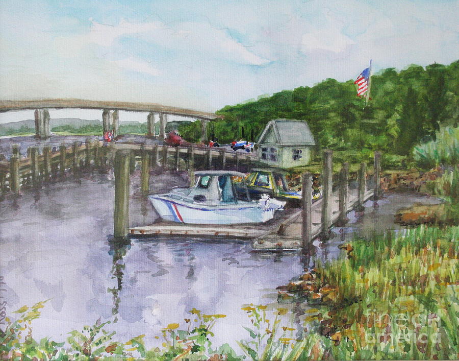 Old Lyme Boat Yard at the DEP Painting by B Rossitto