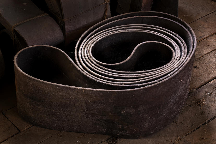 Old Machine Belt Photograph by Tom Singleton
