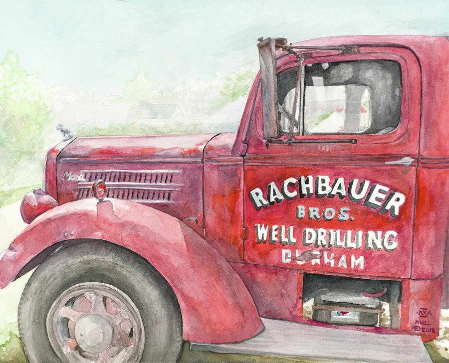 Vintage Painting - Old Mack Truck by Nigel Wynter